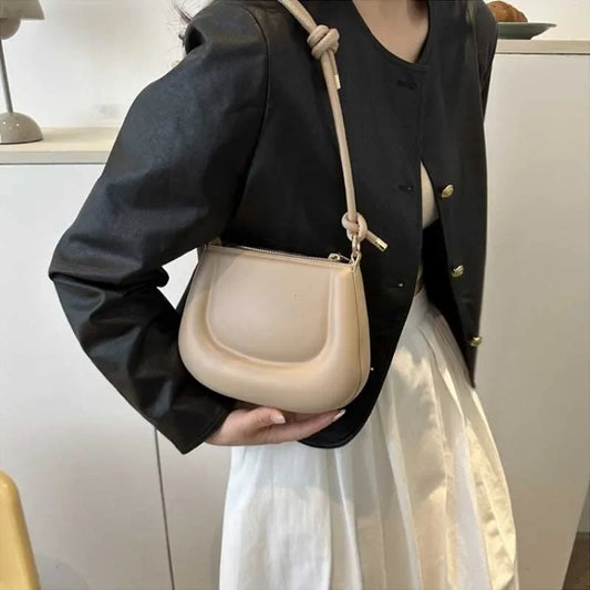 Soft PU Leather Ladies Crossbody Bag | Women's Purple Underarm Bag & Retro Solid Color Handbag (Fashion Design Girl Small Shoulder Bag) Luxegan
