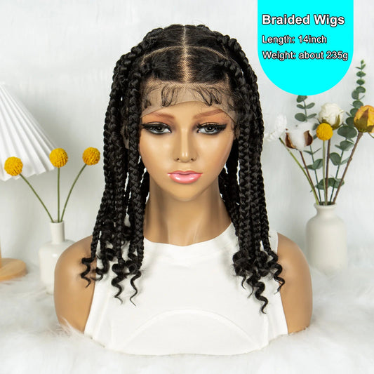 KIMA 14 Inches Synthetic Braiding Wigs Square Box Braided HD Full Lace Wigs for Africa Women Braided Wig with Baby Hair Luxegan