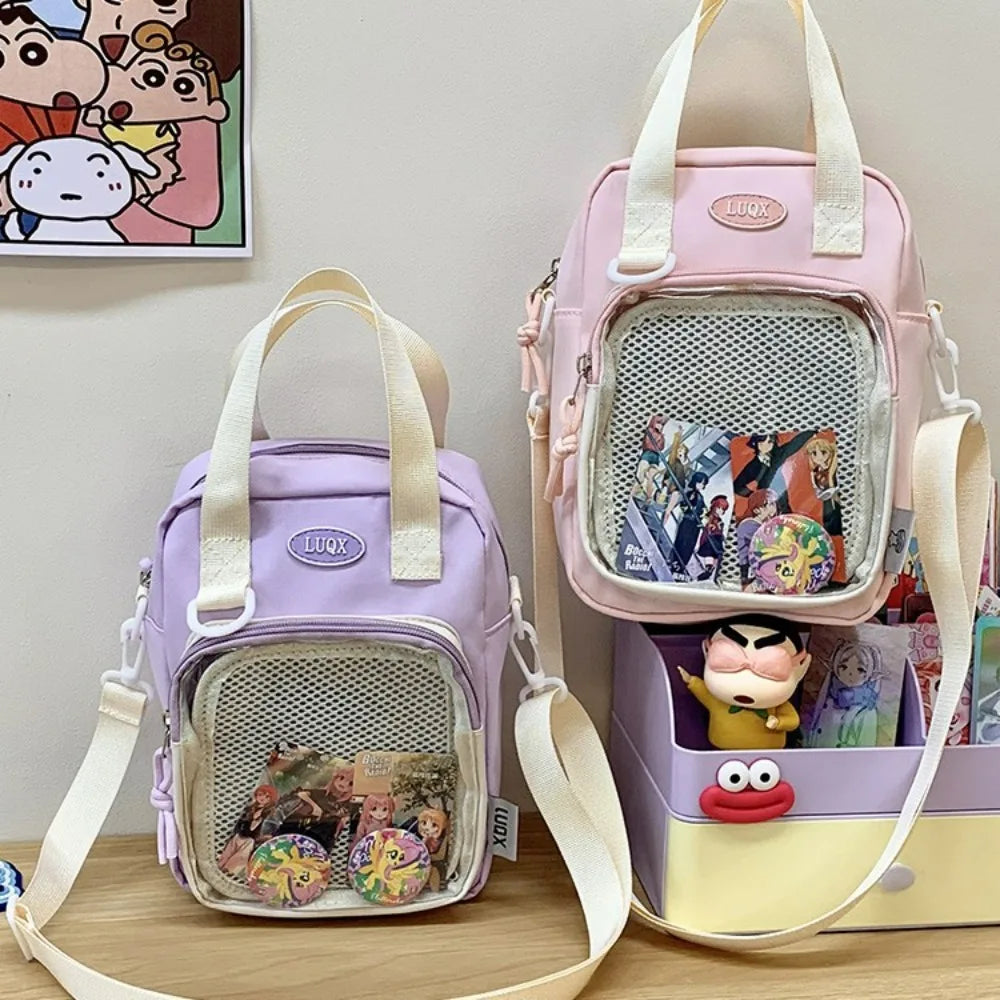 Casual Girl Ulzzang Ita Bag | Small Versatile Crossbody & Transparent Bar Chi Cute Shoulder Mobile Bag Luxegan