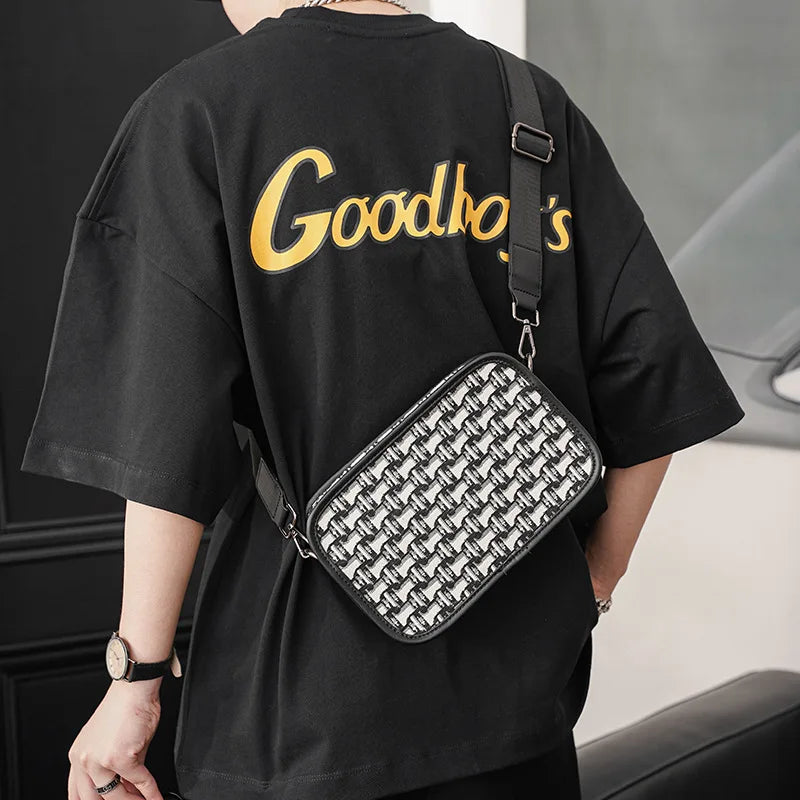 Men's Fashion Designer Crossbody Bag | Jacquard Canvas Shoulder & Messenger Bag Luxegan