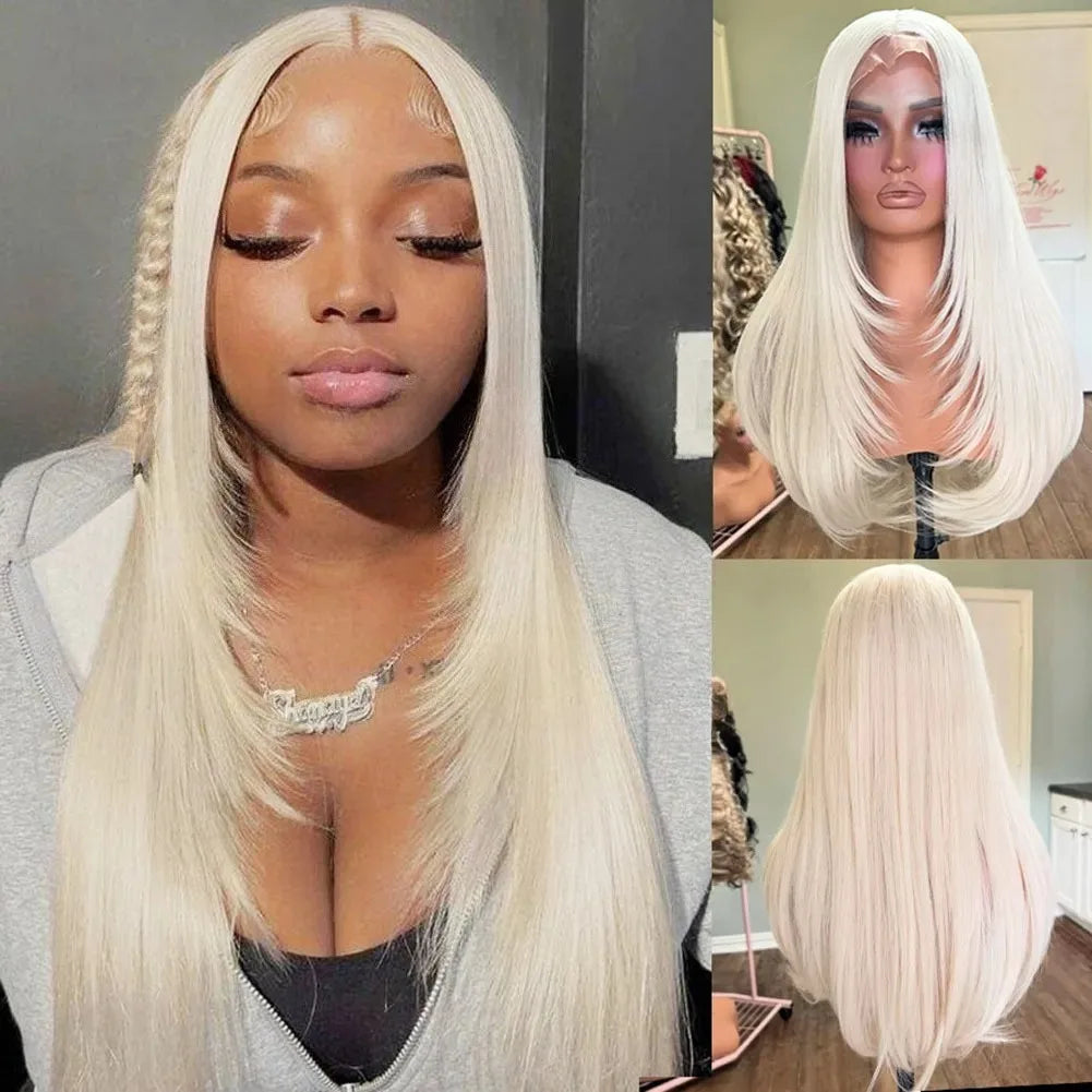 Light Pink Layered Straight Bob | Sophisticated 13x4 HD Transparent Lace Frontal | Elegant 12-Inch High-Temperature Fiber Wig | "Dignified" Natural Hairline Glueless Wig for Daily Wear & Cosplay Luxegan