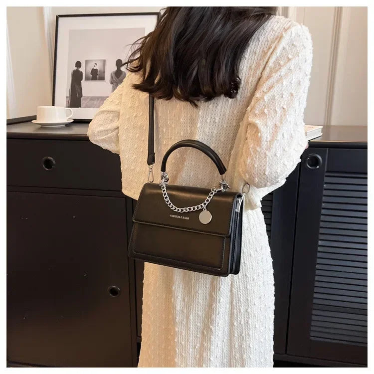 Luxury Hard Square Crossbody | Fashion Chain Shoulder Bag Luxegan