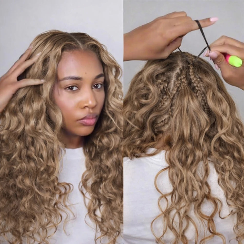 Honey Blonde Body Wave Human Hair Crochet Extensions | 16–24 Inch Luxegan