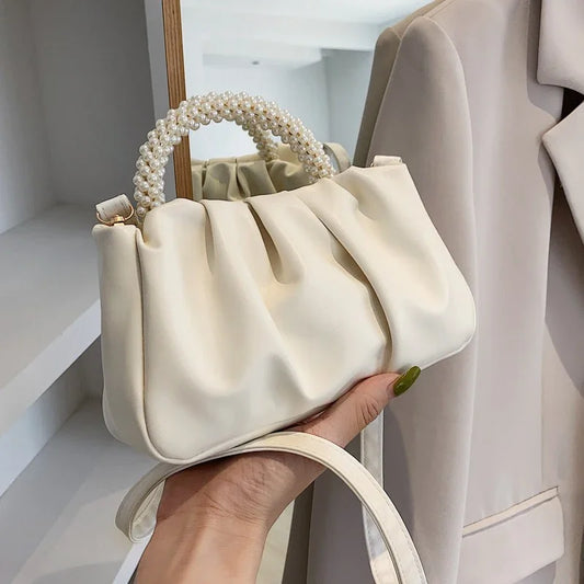 Women's Cloud Bag | New Fashionable Soft Solid-Color PU Leather Single-Shoulder & Crossbody Bag (Simple & Stylish) Luxegan
