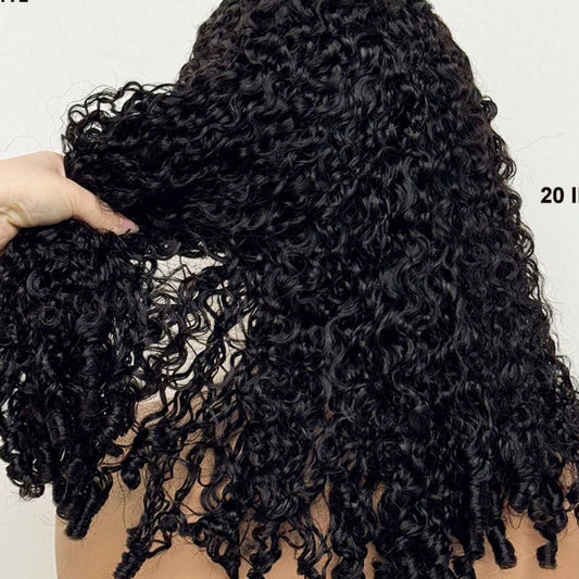 Burmese Curly Glueless Lace Wig | Sophisticated "300% Ultra Density" Silhouette | Elegant 5x5 Transparent Lace Frontal | "Dignified" High-Performance 12A Double Drawn Essential for Radiant Versatile Styling Luxegan