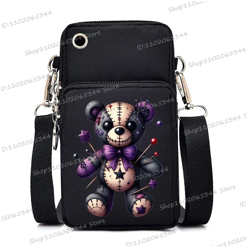 Mini Mobile Phone Bag | Gothic Doll Pattern Crossbody Bag Luxegan