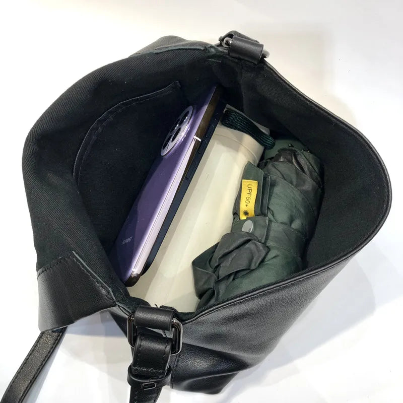 Soft Genuine Leather Bag Ladies | Luxury Crossbody Bag for Women & Solid Color Cell Phone Shoulder Messenger Bag (New Vintage Tote)
