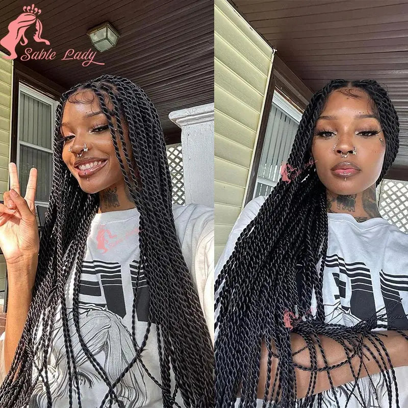 26-40 Inch Goddess Senegalese Twist Knotless Wig | Full Lace