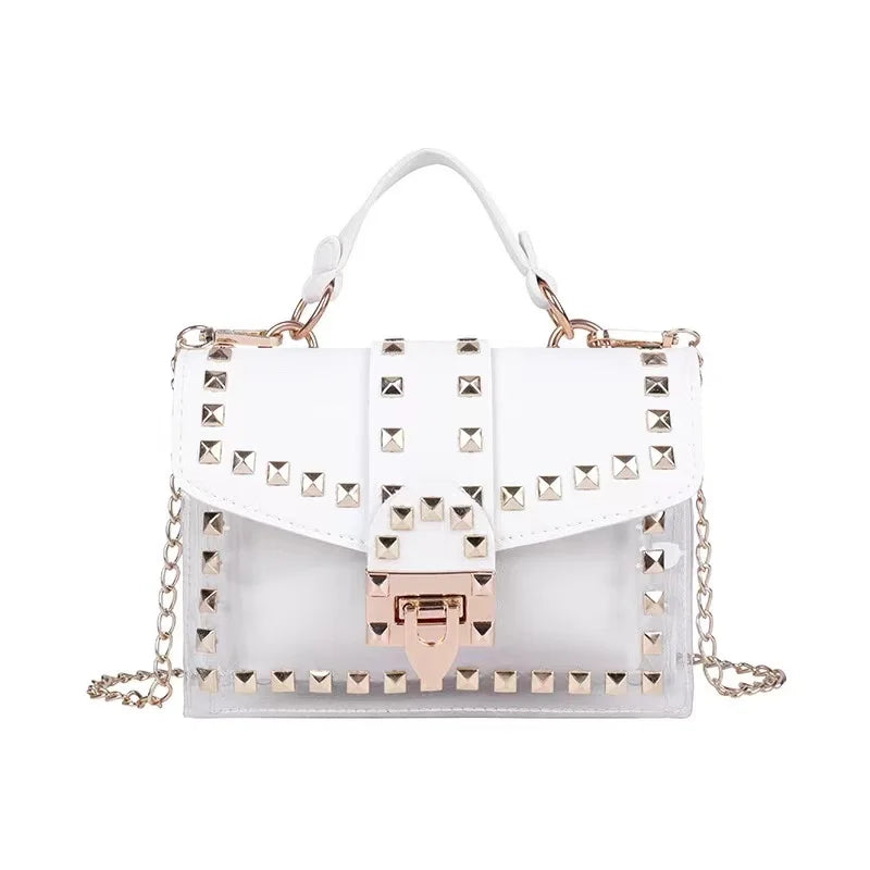 Brand Women's Studded Graffiti Crossbody Bags | Fashion Shoulder Bag for Ladies (Luxury Designer PVC Handbags & Messenger Satchel) Luxegan