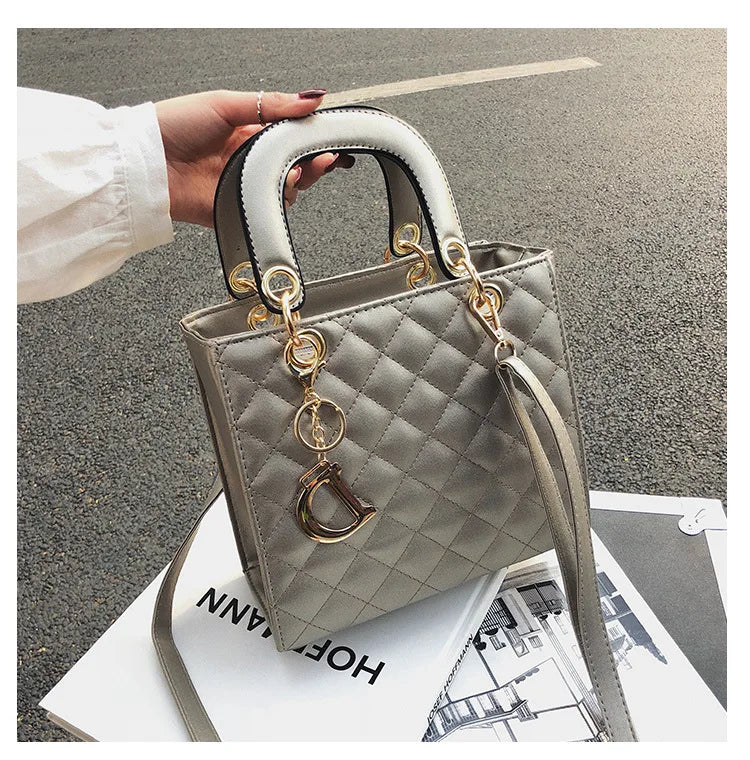 Luxury Lingge Chain Tote Bag | Women's Fashion Shoulder & Crossbody Handbag Luxegan