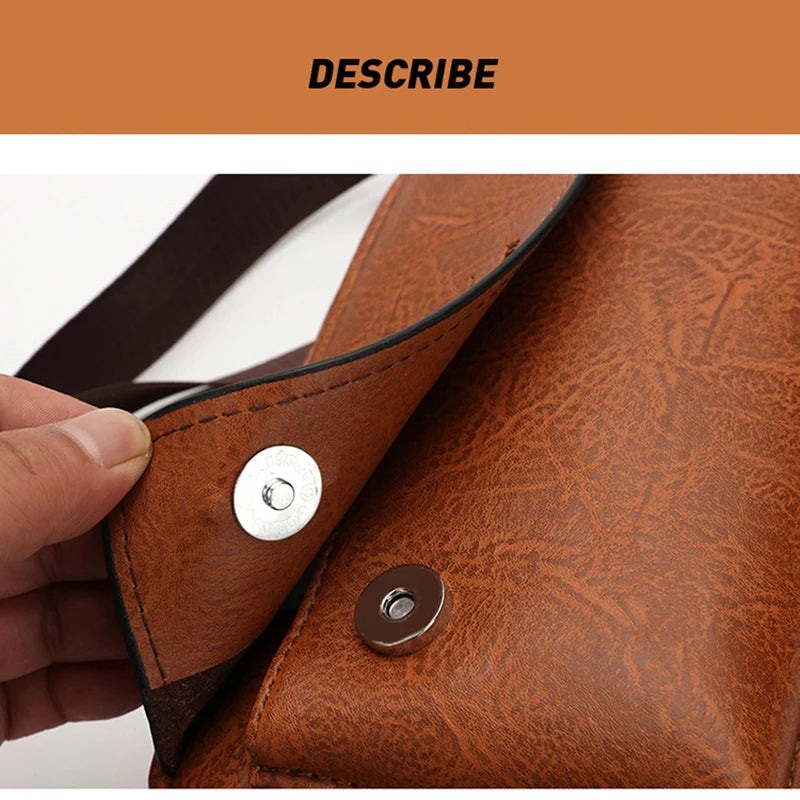 PU Leather Men'S Clutch Bag Long Wallet Mini Shoulder Handbag Square Cross Card Holder Phone Necessaire Pouch Hand Porter Bag
