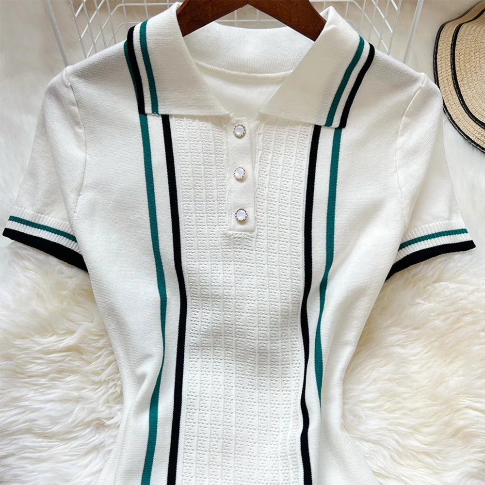 Ruffled Knit Puff-Sleeve Mini Dress | Solid Turn-Down Collar Bodycon | Elegant Autumn Medium-Stretch Streetwear Sheath Luxegan