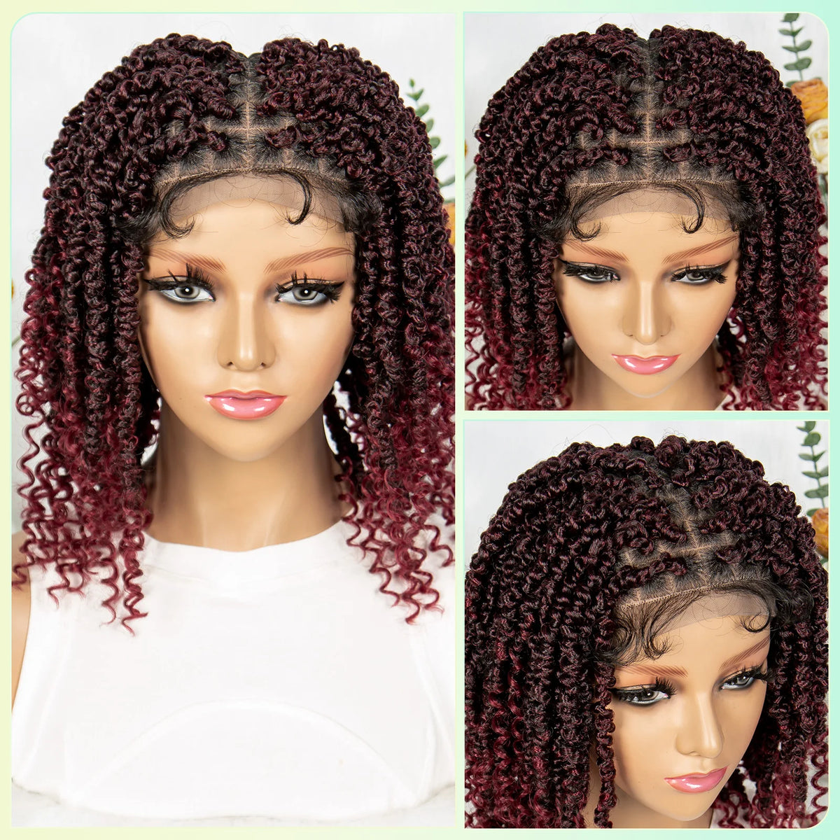 14 Inch Twisted Knotless Box Braids Wig | Full Lace | Baby Hair