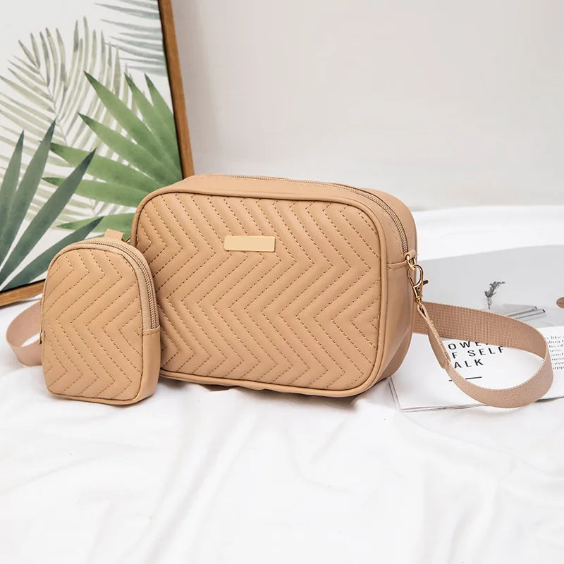V-Embroidered Niche Bag | Casual Small Square Camera & Messenger Bag Luxegan