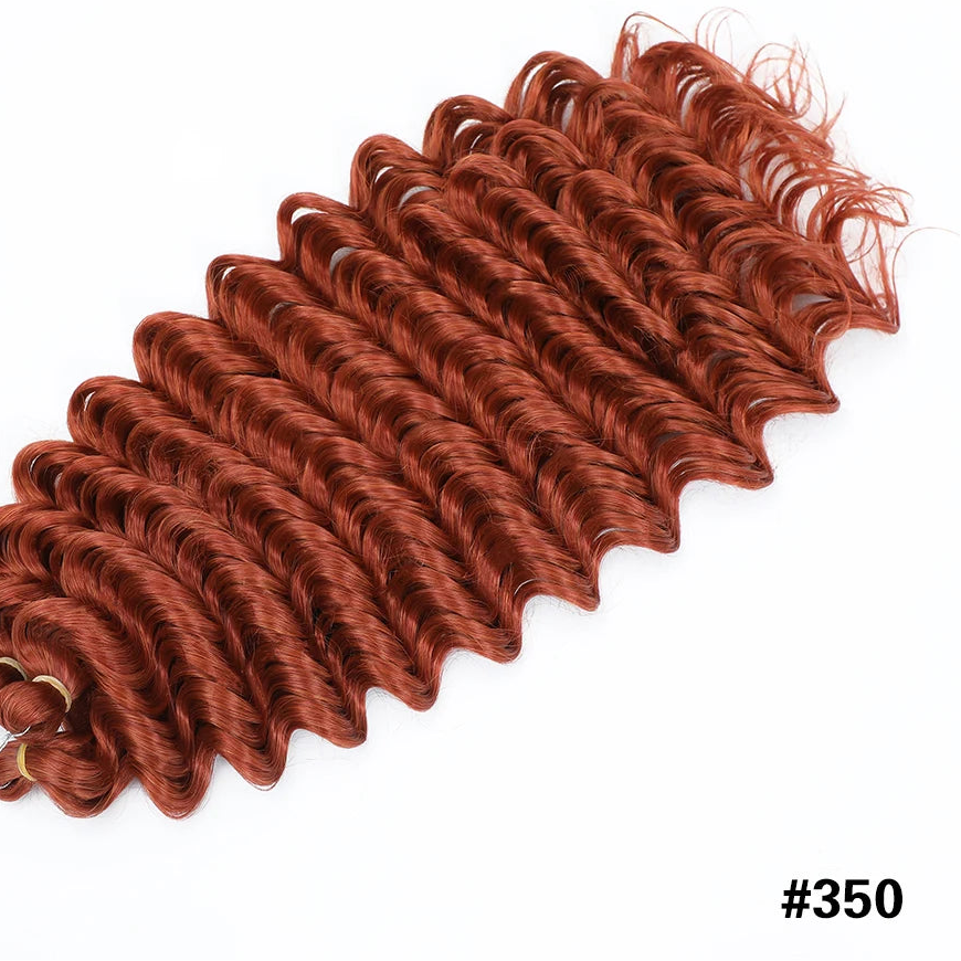 Afro Curly Deep Wavy Twist Synthetic Crochet Hair – 24 Inch | Ombre & Solid Colors | 3–9 Pack Braiding
