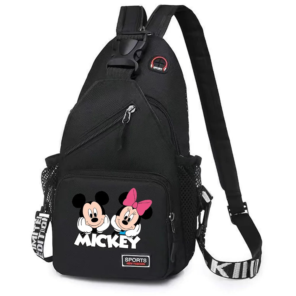 Mickey Minnie Mouse Cartoon Shoulder Bag | Unisex Multi-functional Oxford Fabric Backpack & Casual Chest Business Travel Pack Luxegan