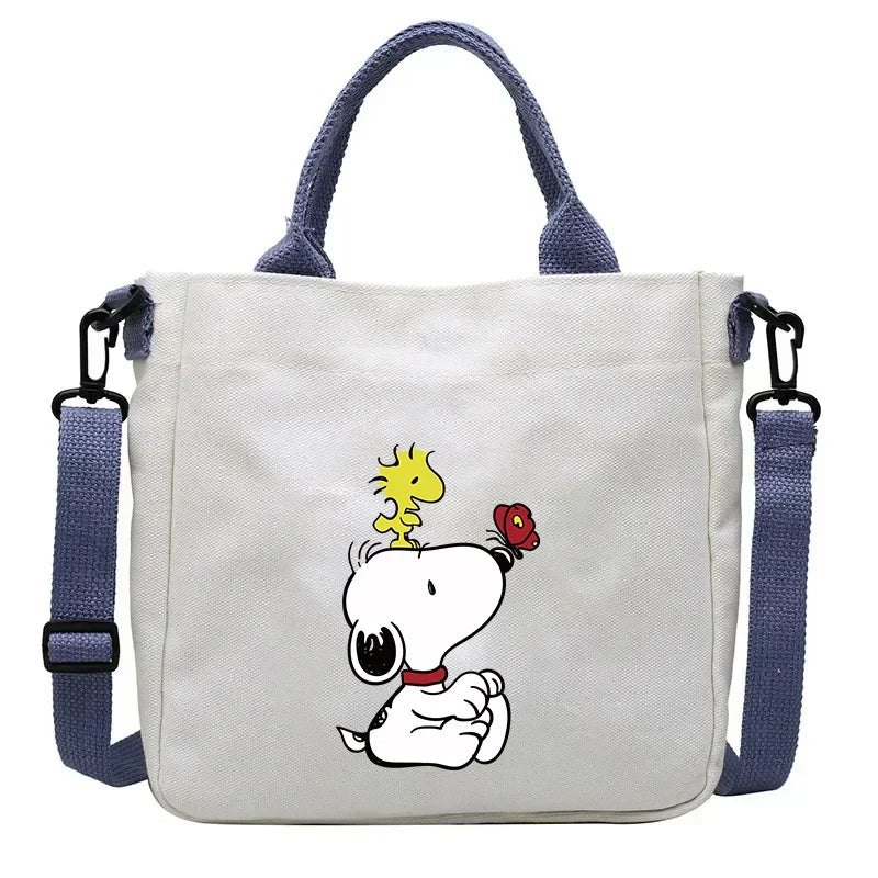 Kawaii Snoopy Cartoon Canvas Bag | Crossbody School Bookbag for Students Luxegan