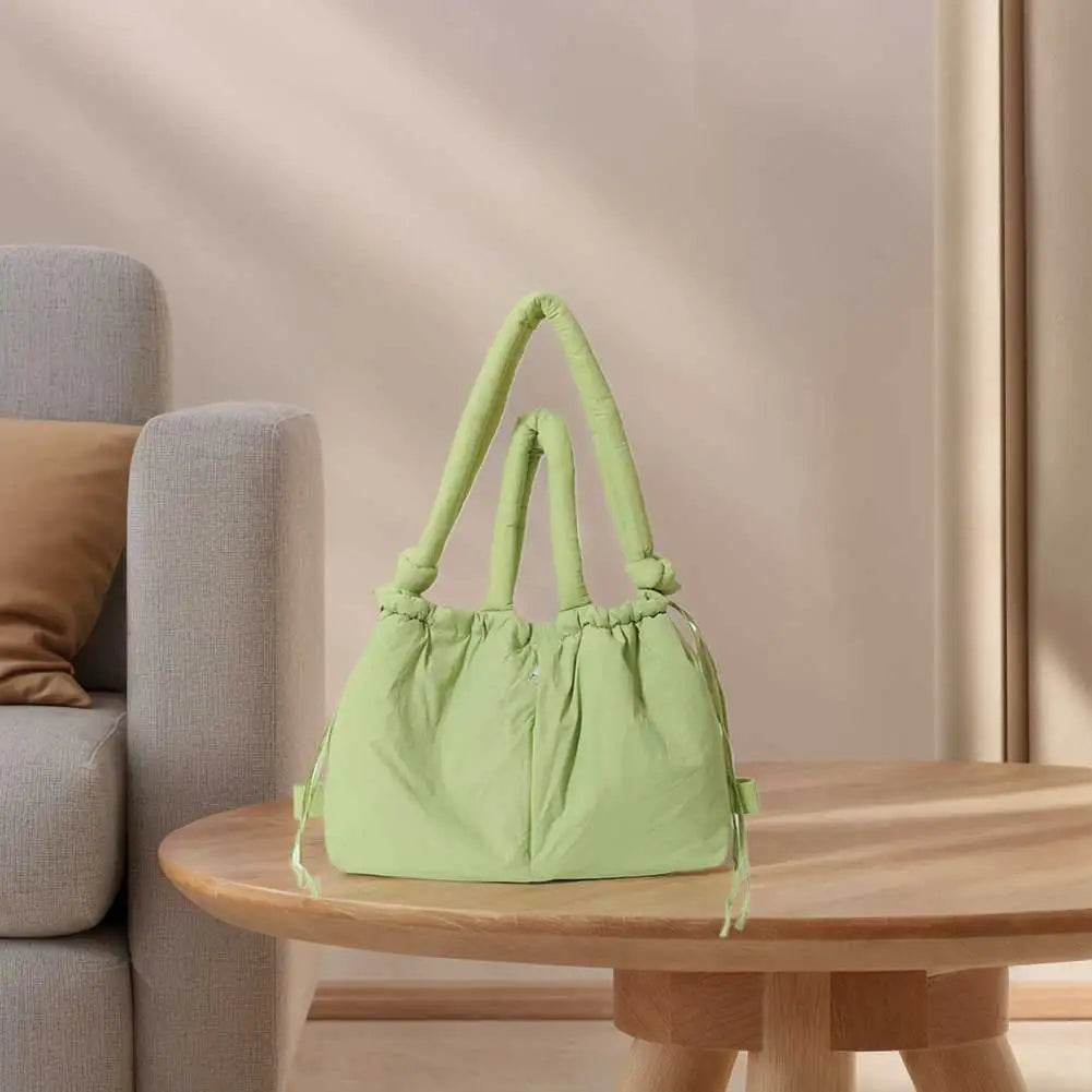 Women's Large Nylon Puffer Tote & Crossbody Bag with Adjustable Strap Luxegan