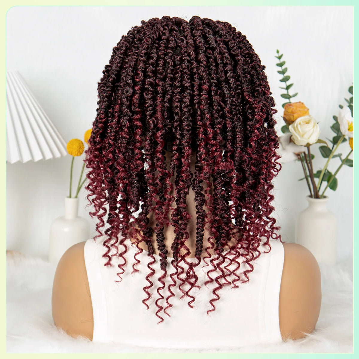 14 Inch Twisted Knotless Box Braids Wig | Full Lace | Baby Hair