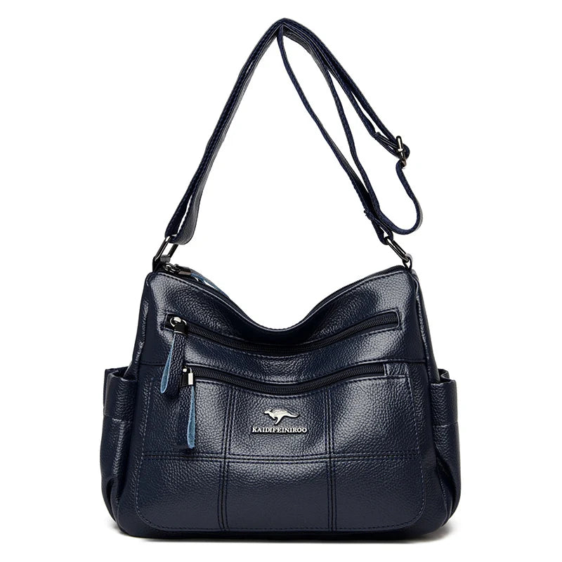 Genuine Sheepskin Leather Designer Handbag | Luxury Waterproof Bucket Bag for Women | Premium Business Messenger & Shoulder Tote with Sequined Accents Luxegan