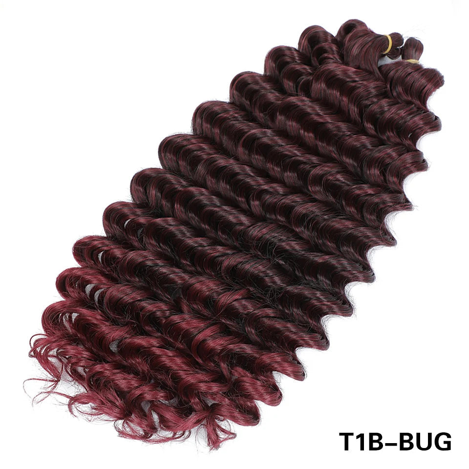 Deep Wave Crochet Braiding Hair 24in | 50 Strands 110g | 16 Colors | Water Wave Twist Luxegan