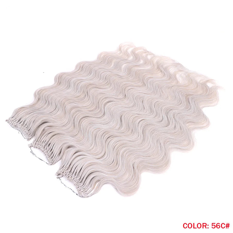 Fashion Idol Body Wave Crochet Hair - 22 Inch Soft Long Synthetic Goddess Braids - Natural Wavy Ombre 613 Blonde Hair Extensions