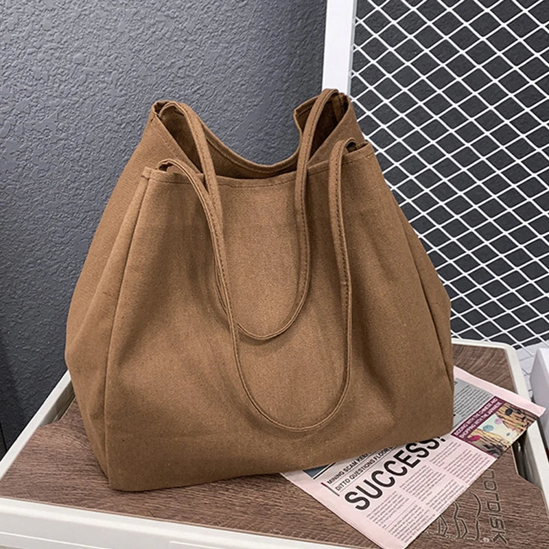 Large Capacity Canvas Shopper Tote | Eco-Reusable Grocery Handbag & Travel Shoulder Bag Luxegan
