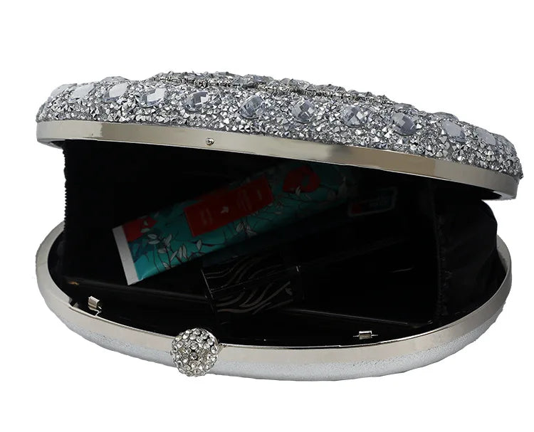 Hard Luxury Crystal Diamond Evening Clutch | England Style Frame Purse Luxegan
