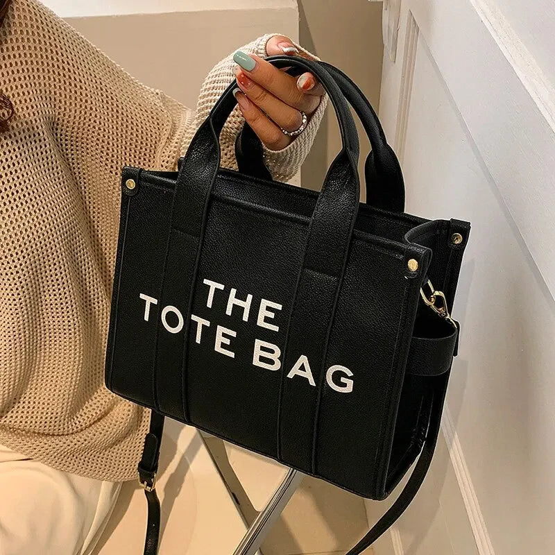 The Tote Bag for Women | Crossbody Female Handbag & New Solid Words Letter Leisure Large Bag (Luxury Fashion Designer PU Bag) Luxegan