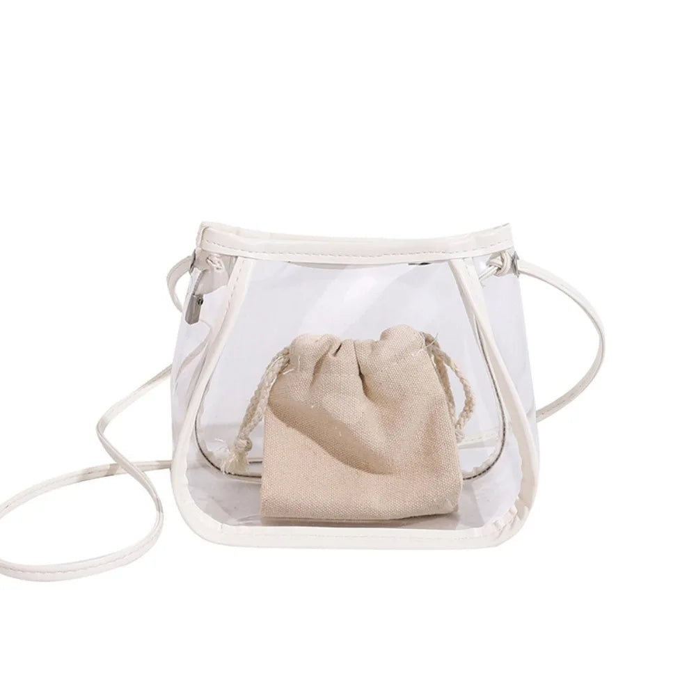 Creative 2-in-1 Clear Crossbody Bag | Portable Waterproof PVC Shoulder Tote (Casual Women's Commuting Bag) Luxegan