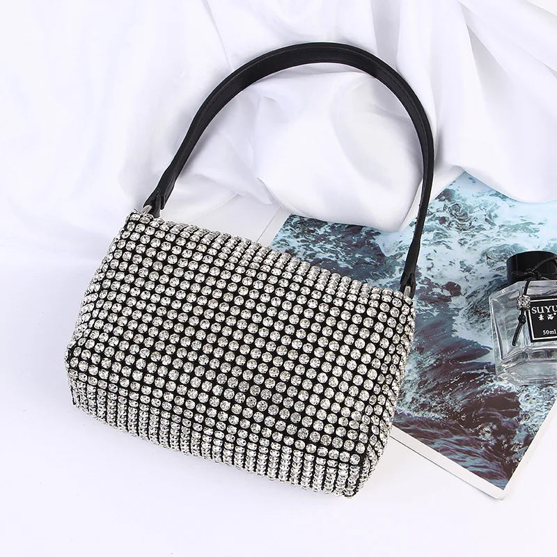 Diamond-Studded Rhinestone Clutch | On-Point Underarm Mini Bag Luxegan