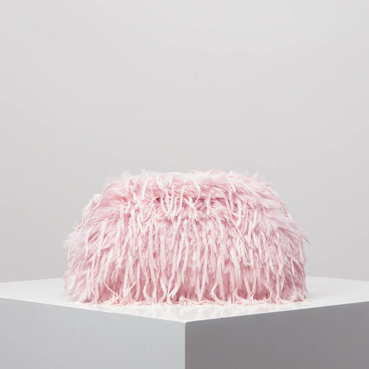 Polyester Solid Kiss Lock Bag | Soft Y2K Plush Candy-Colored Clutch Luxegan