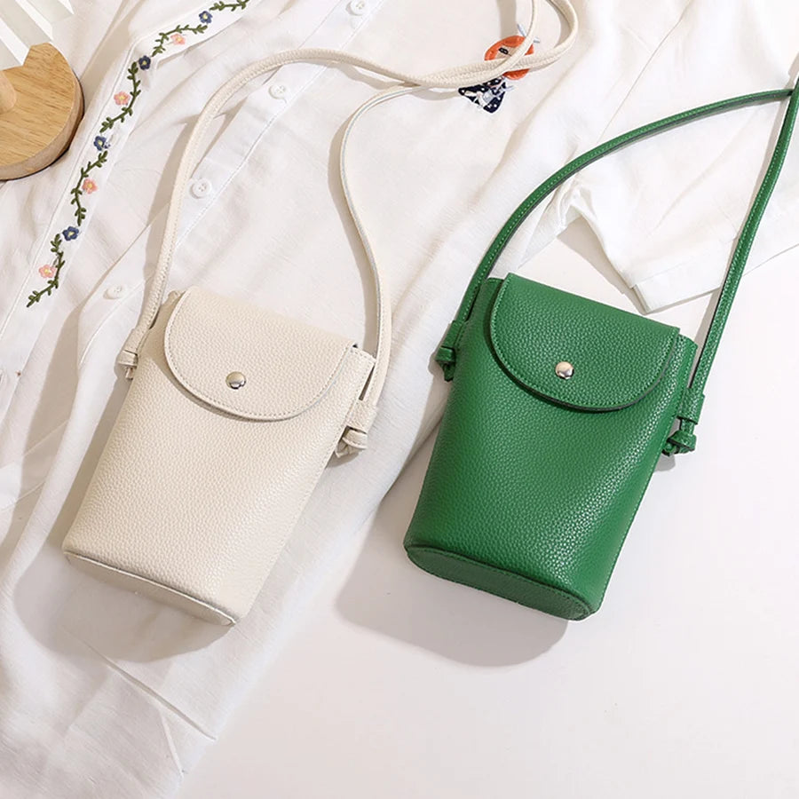 New PU Leather Mobile Phone Bag Women's | Small Flap Shoulder Crossbody Bag | Daily Hasp Purse Casual Outdoor Travel Key Wallet Sac Luxegan