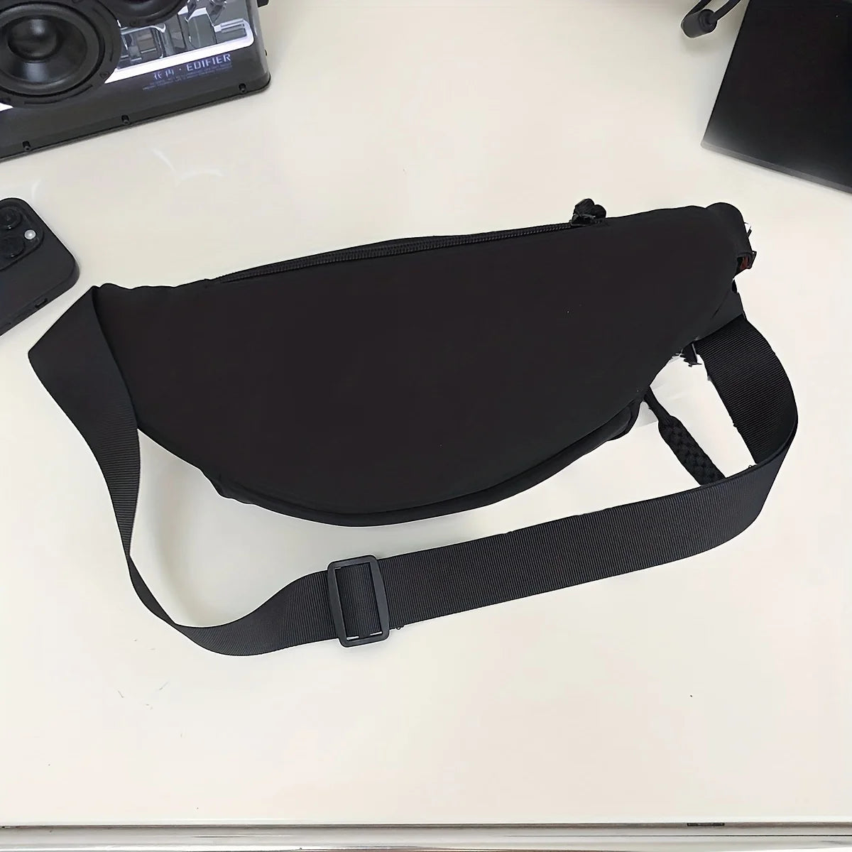 New Style Men's Chest Bag | Small Lightweight Trendy Shoulder Backpack | Premium Nylon Sports Waist Bag | Unisex Fashion Solid Color Shell-Shaped Crossbody Bag with Polyester Lining Luxegan