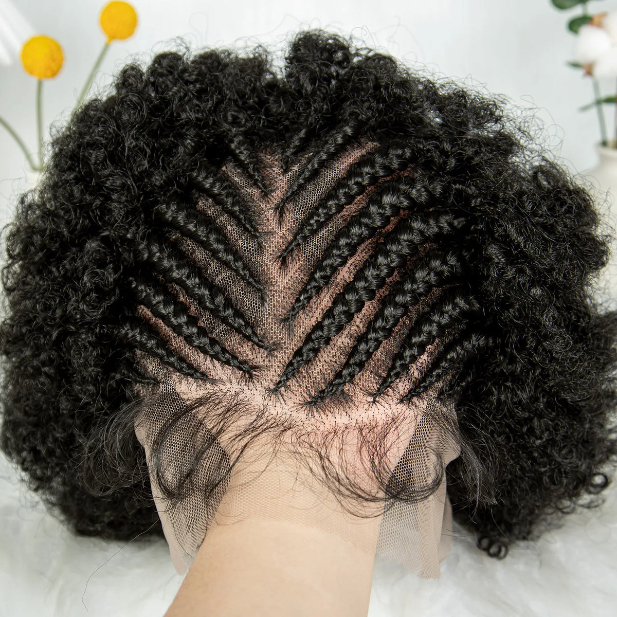 KIMA Peluca trenzada de caja nueva Pelucas sintéticas de encaje completo Longitudes cortas para mujeres negras Hombres Peluca trenzada con pelo de bebé Pelucas trenzadas de caja