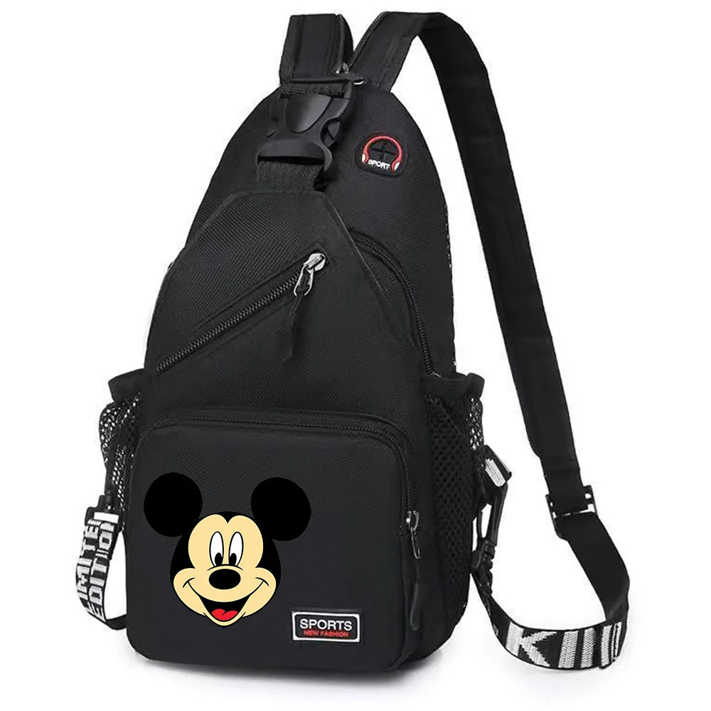 Mickey Minnie Mouse Cartoon Shoulder Bag | Unisex Multi-functional Oxford Fabric Backpack & Casual Chest Business Travel Pack Luxegan