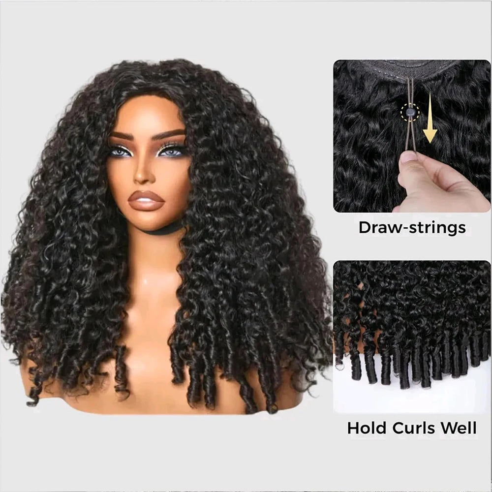Curly Glueless Half Wig | Drawstring Style Luxegan