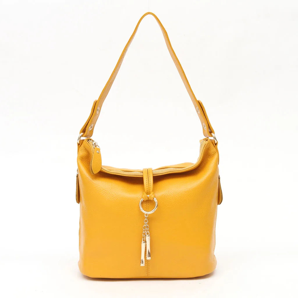 Elegant Women’s White Hobo Handbag | 100% Genuine Cow Leather Shoulder Bag | Luxury Messenger Purse with Charm Lock & Sequined Accents (Model ZC0345) Luxegan