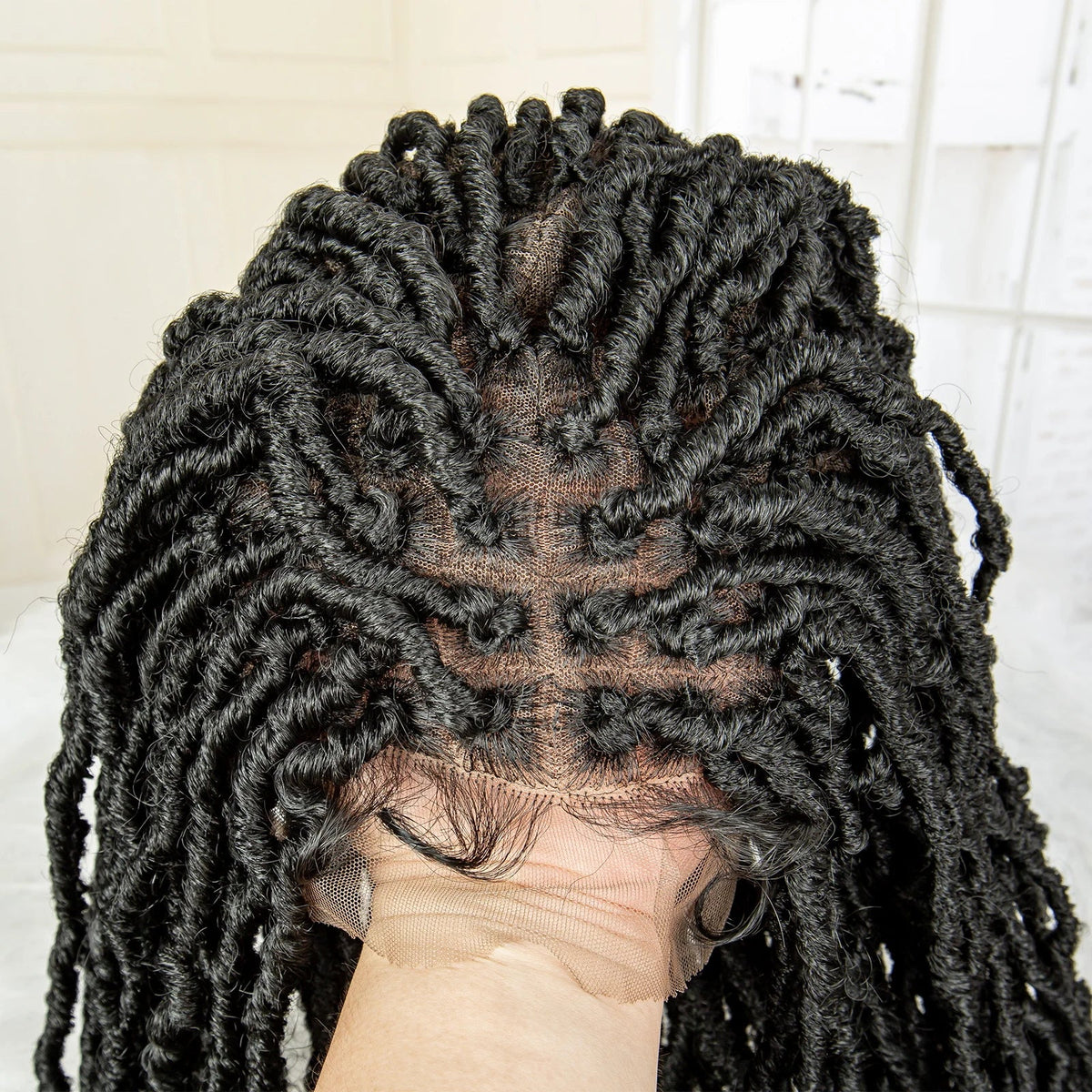 Super Long 36 Inches Synthetic Full Lace Dreadlock Box Braided Wigs for Afro Black Women Black Knotless Braiding Wigs Luxegan