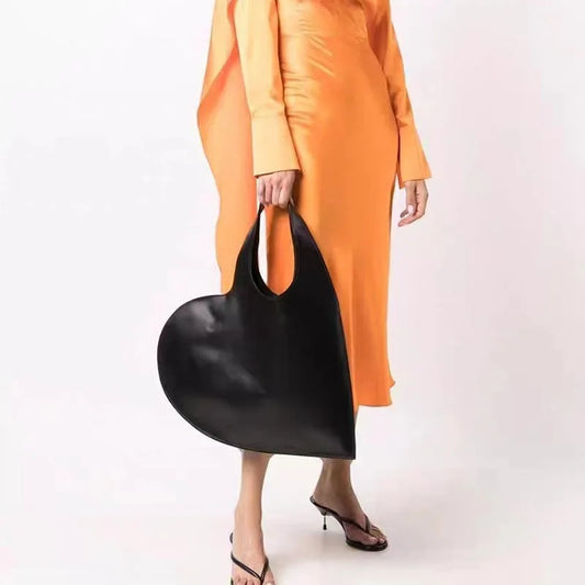 Luxury Heart-Shaped Shoulder Bag | Soft PU Hobo Purse Luxegan