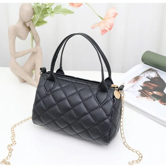 Quilted Crossbody Bag | Convertible Chain Strap & Classic Satchel Handbag Luxegan