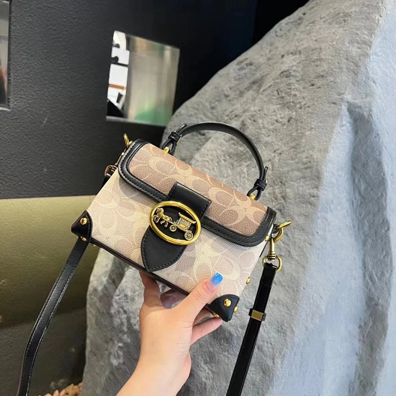 Brand Premium Graffiti Box Small Square Bag | Designer Autumn & Winter Satchel Handbag | Fashionable PVC Single Shoulder Crossbody Bag | Trendy Women’s Streetwear Purse (Model 8099) Luxegan