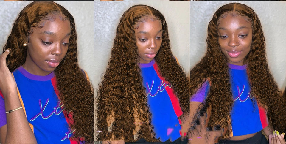 Chocolate Brown Highlight Afro Kinky Curly Bundles | Sophisticated "Deep Water" Ombre Silhouette - view 2