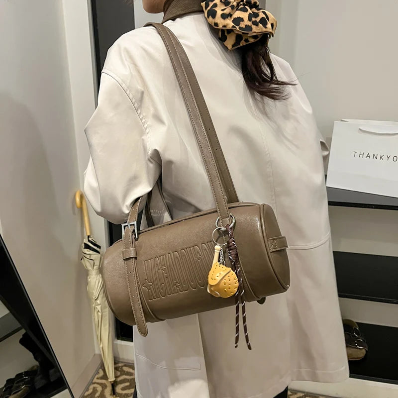 Multifunctional Cylinder-Shaped Shoulder Bag | Designer Handbag & Luxury Crossbody Bag Luxegan