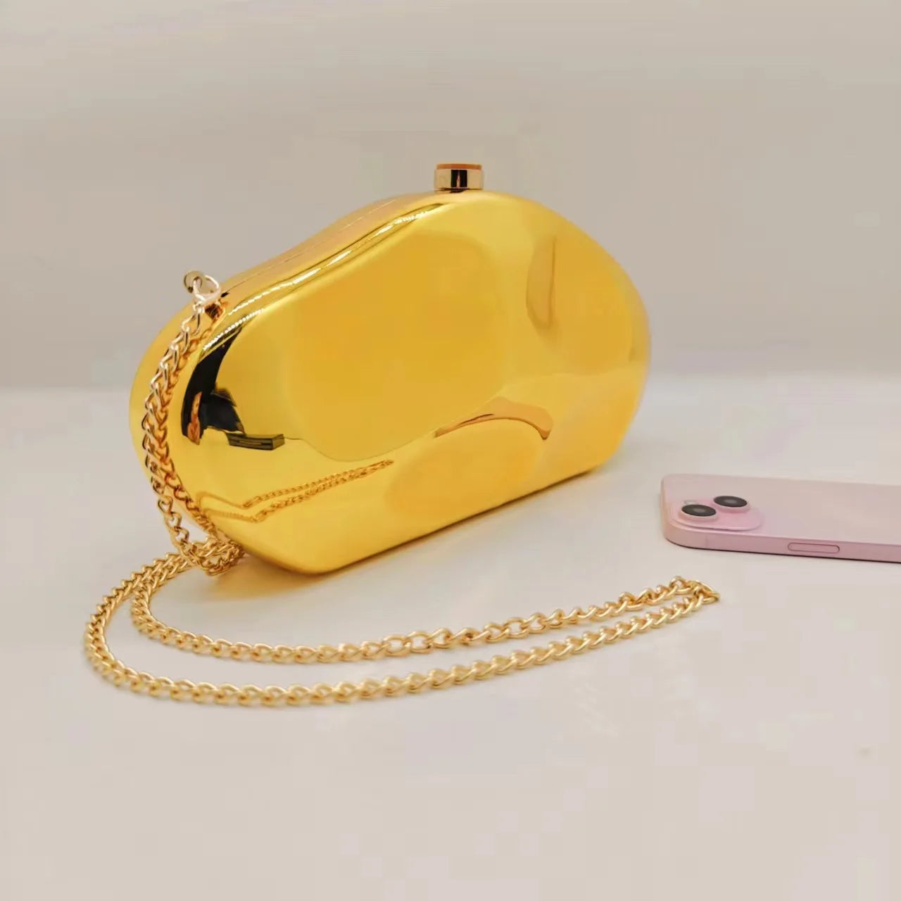 Acrylic Candy Shell Bag | Hard Lemon Color Chain Evening Clutch Luxegan
