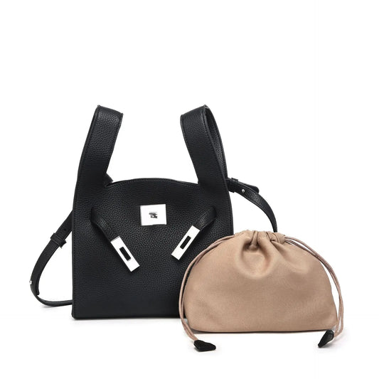 Fashionable Casual Lock Buckle Handbag Women's Bucket Bag | Trendy Single Shoulder High-End Crossbody Bag Soft PU Leather Luxegan