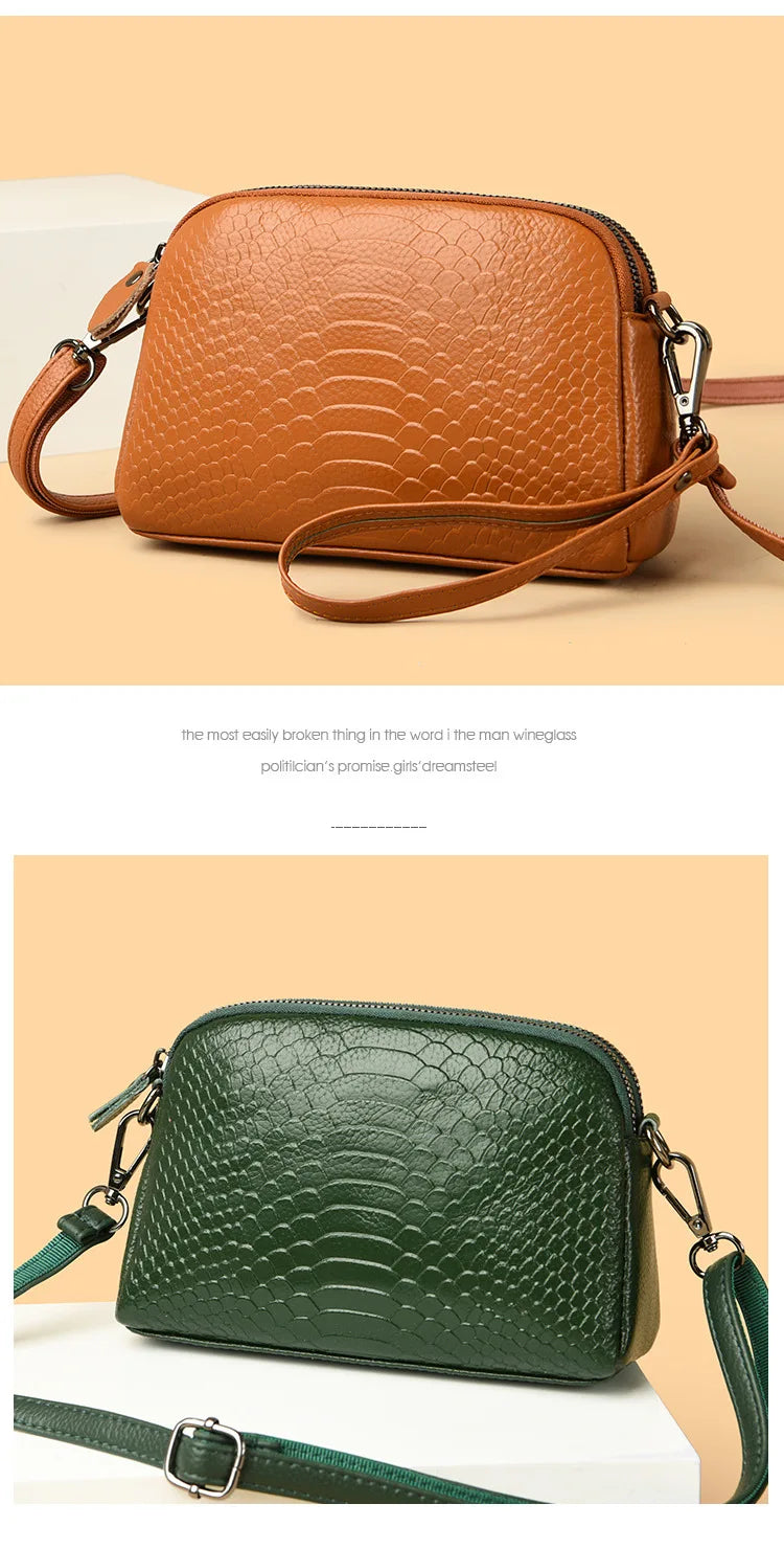Cross Border Women's Crossbody Small Bag | New Fashion Genuine Cow Leather Single Shoulder Handbag (Trendy Messenger Bag) Luxegan
