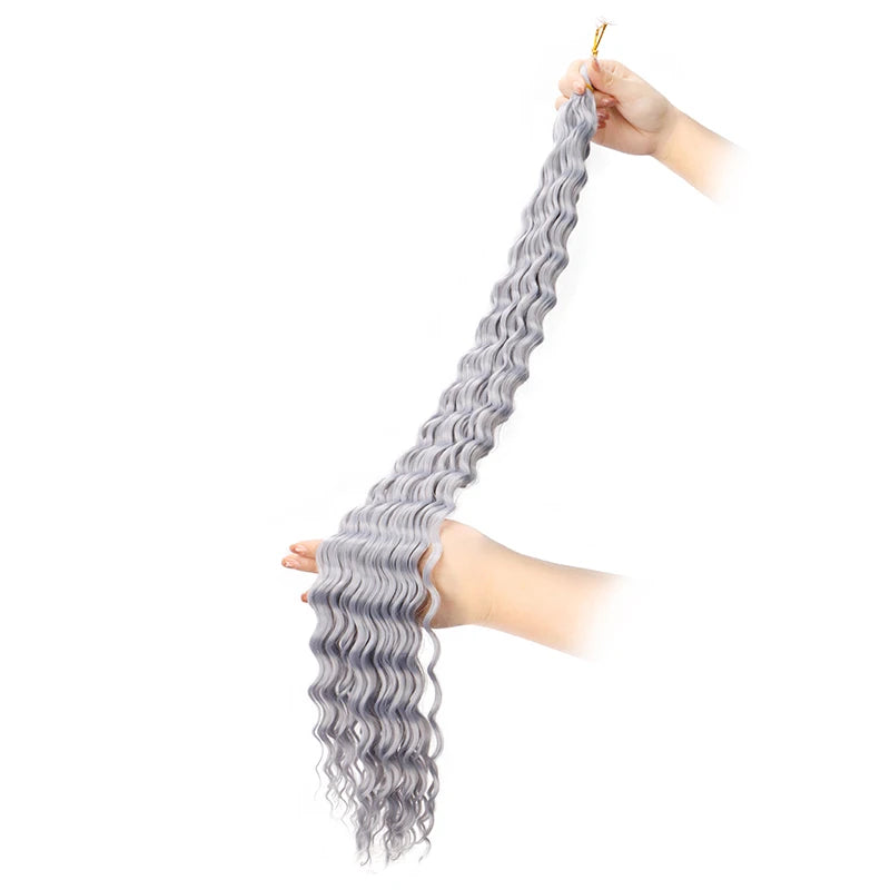 30 Inch Pre-Stretched Deep Wave Crochet Hair – Ombre Soft Curly Braiding Hair for Women Luxegan