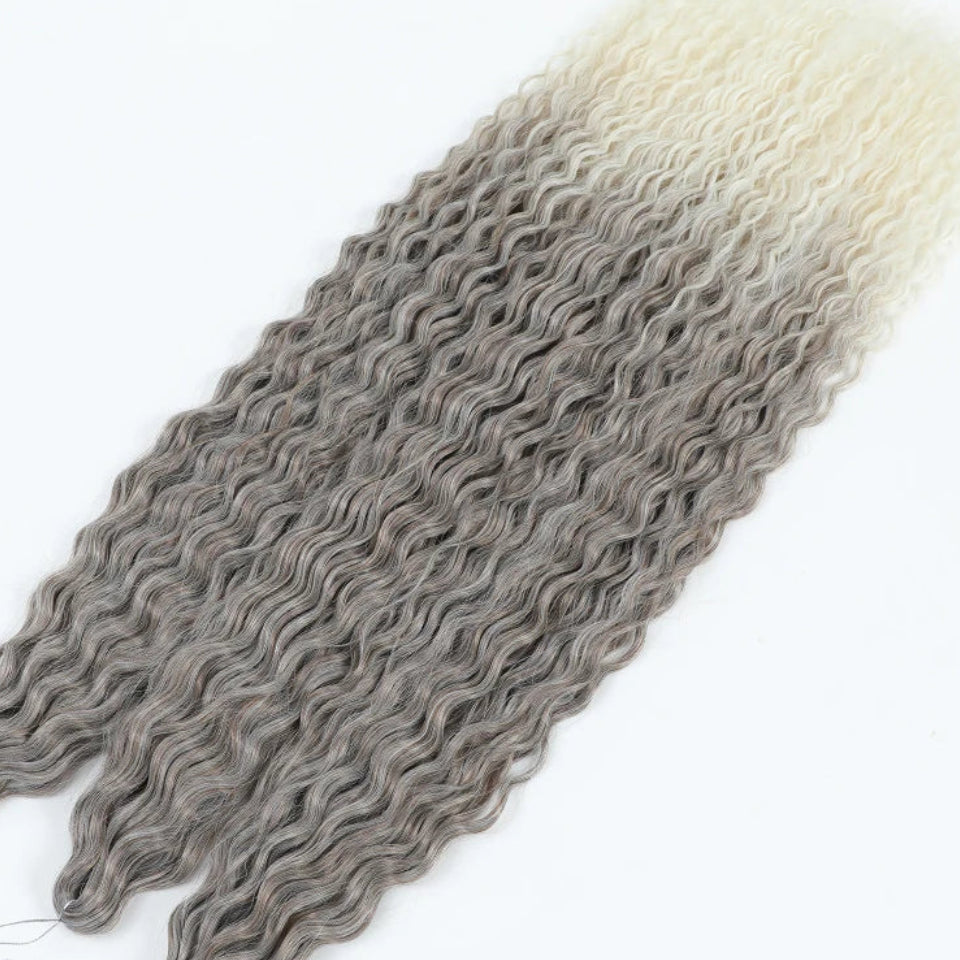 Ariel Curl Water Wave Twist Crochet Hair Extensions | Synthetic Ombre Braiding Hair 22-30 Inch - view 47