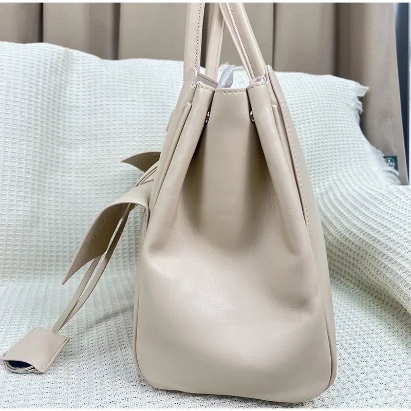 Luxury Wings Style Synthetic Leather Shoulder Bag,Large Capacity Commuting Women Tote Bag,Punk Buckle Simple Versatile Handbag